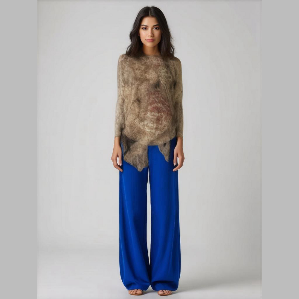 Royal blue pants. Wide leg. Tie belt. Small.